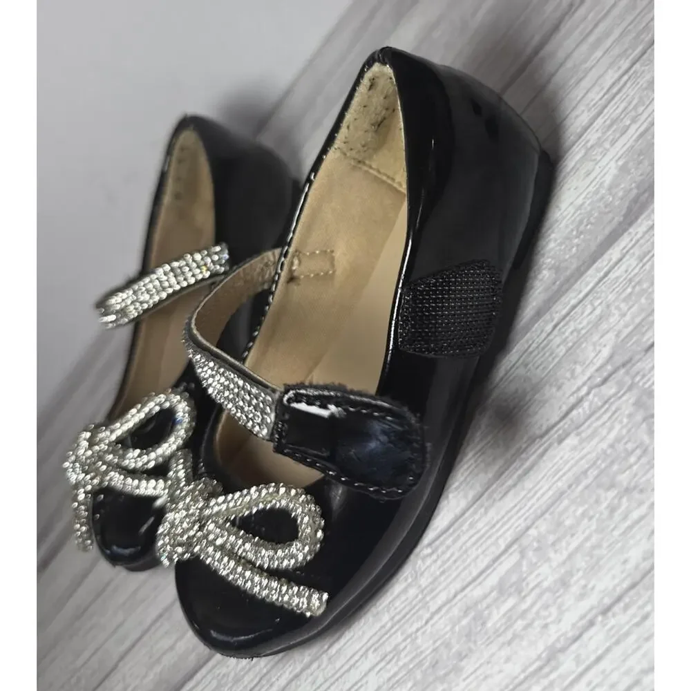 Kushyshoo Girl's Bow Mary Jane Dress Shoes Ballet Princess Flats Size 6